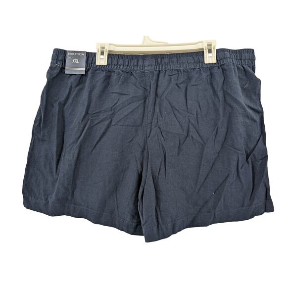 Nautica‎ Shorts XXL Pull On Navy Linen Blend Lounge Relaxed Fit Everyday Staple - Picture 2 of 13